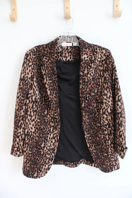 Kim Gravel Belle Leopard Print Blazer | XXS Women's Vintage Suit