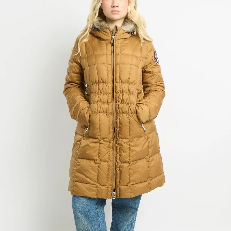 Napapijri Long Puffer Coat With Fur Hood - 14 Quilted Jacket Anorak Windbreaker