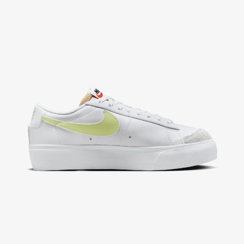 NIKE | WMN'S BLAZER LOW PLATFORM { WHITE/LIFE LIME-TM ORANGE-BLACK Women's Vacation Suit