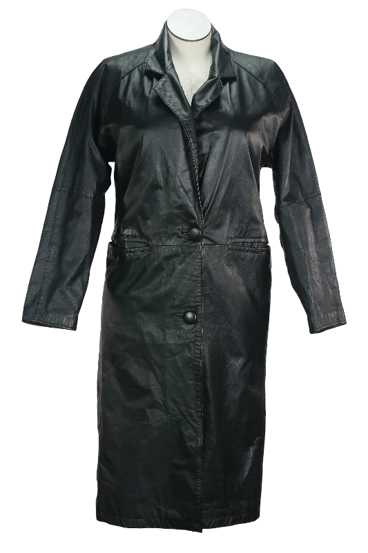 90s Cayenne Black Leather Trench Coat       M Houndstooth Jacket Shearling Jacket Fleece Jacket