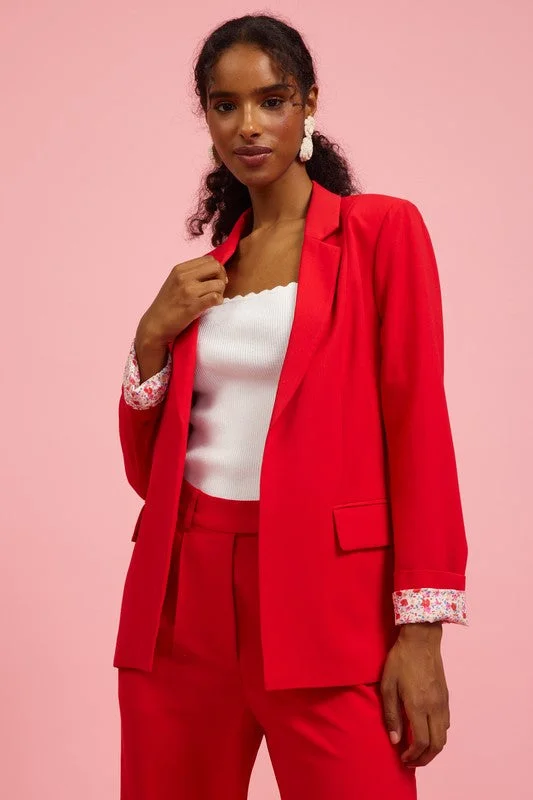 Scarlett Pocket Blazer- Red Women's Premium Blazer