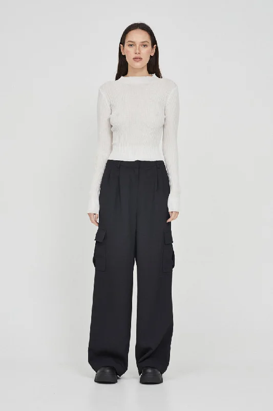 Finn Ribbed Knit Top Patterned Knit Tee