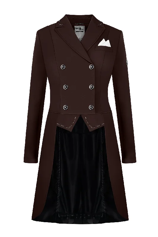 Dressage Tail Coat FP Nadine Brown Suede Faux Fur Shearling