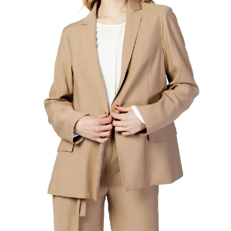 Sandro Ferrone Beige Cotton Suits & Blazer Women's Handmade Blazer