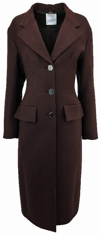 Mantū Wool Coat in Chocolate Brown Stole Shawl Scarf