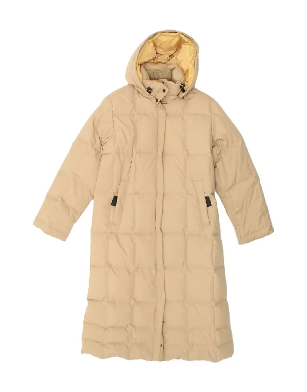 MURPHY & NYE Womens Hooded Padded Coat UK 14 Medium Beige Polyester Fleece Down Feather