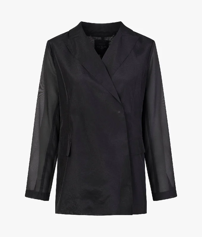 Yomu double breasted blazer in black Women's Handmade Blazer