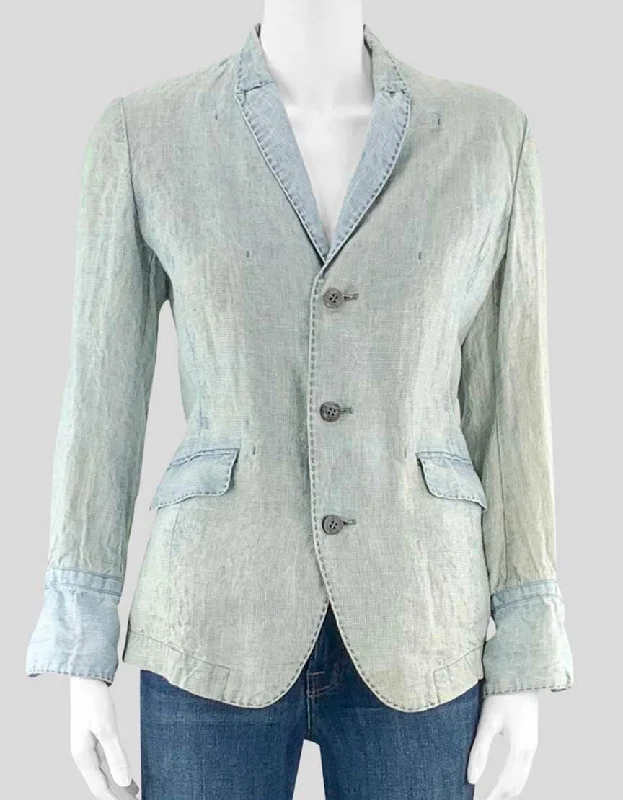 Pas De Calais Light Blue Blazer 2US 34Fr Women's Fashion Blazer