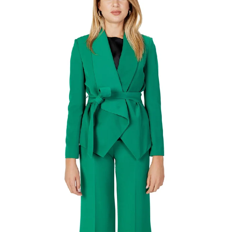 Sandro Ferrone Green Polyester Suits & Blazer Women's Luxurious Suit