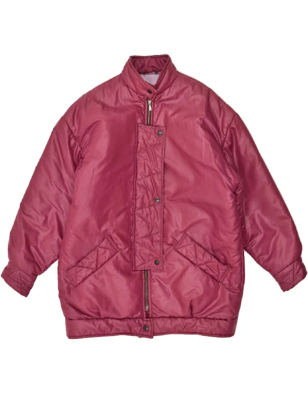 VINTAGE Womens Windbreaker Coat UK 20 2XL Burgundy Vest Waistcoat Gilet