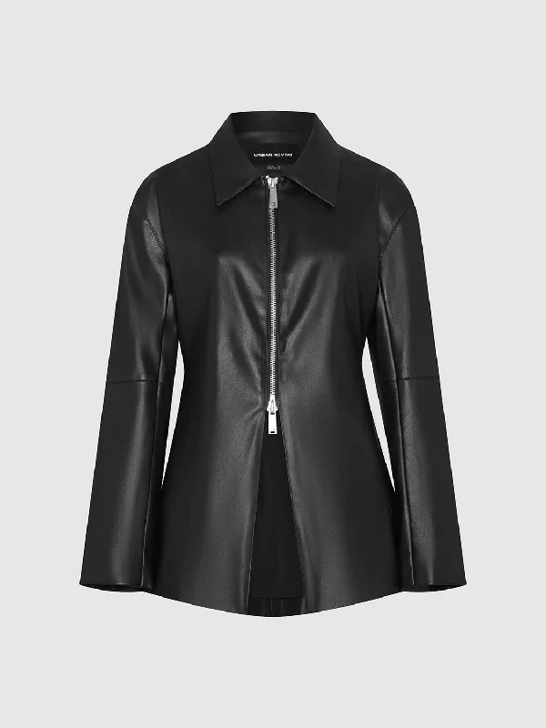 Zip Up Front Vegan Leather Jackets Embroidered Jacket Appliqued Jacket Beaded Jacket Embroidered Jacket Appliqued Jacket Beaded Jacket