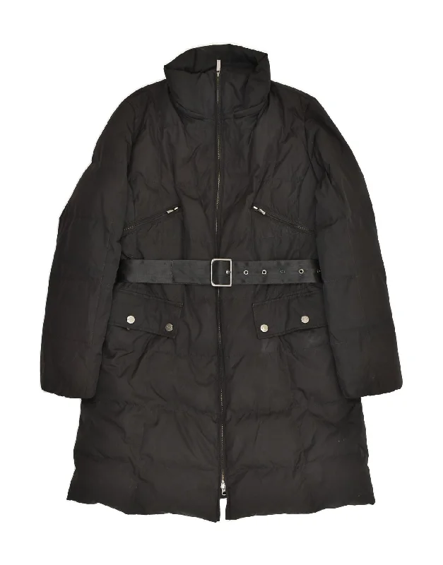 CERRUTI 1881 Womens Padded Coat UK 14 Large Black empire Basque Peplum