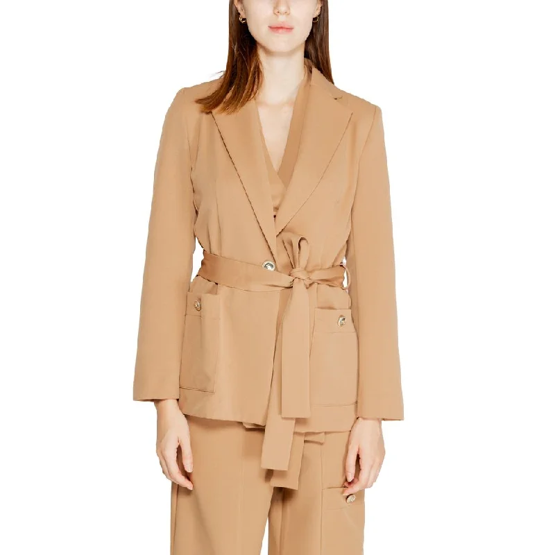 Rinascimento Beige Polyester Suits & Blazer Women's Classic Blazer