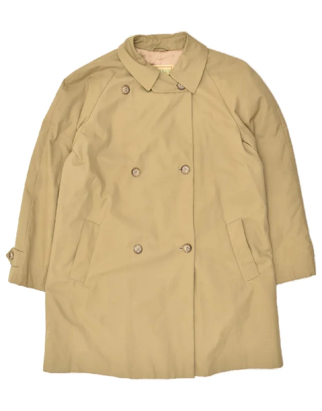 ELIZABETH ASCOT Womens Double Breasted Coat IT 46 Large Beige Polyester Parka Anorak Hoodie ELIZABETH ASCOT Womens Double Breasted Coat IT 46 Large Beige Polyester Parka Anorak Hoodie