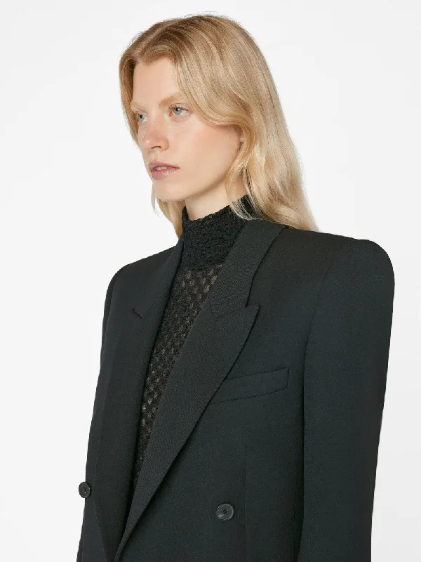Double Breasted Slim Blazer -- Noir Women's Classic Blazer