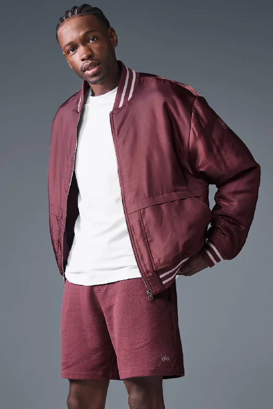 Afterglow Varsity Jacket - Burgundy Truffle Cardigan Sweater Pullover Cardigan Sweater Pullover