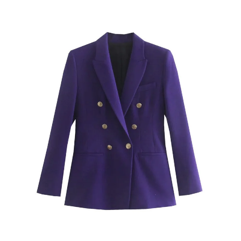 Casual Purple Blazer Women's Luxurious Jacket