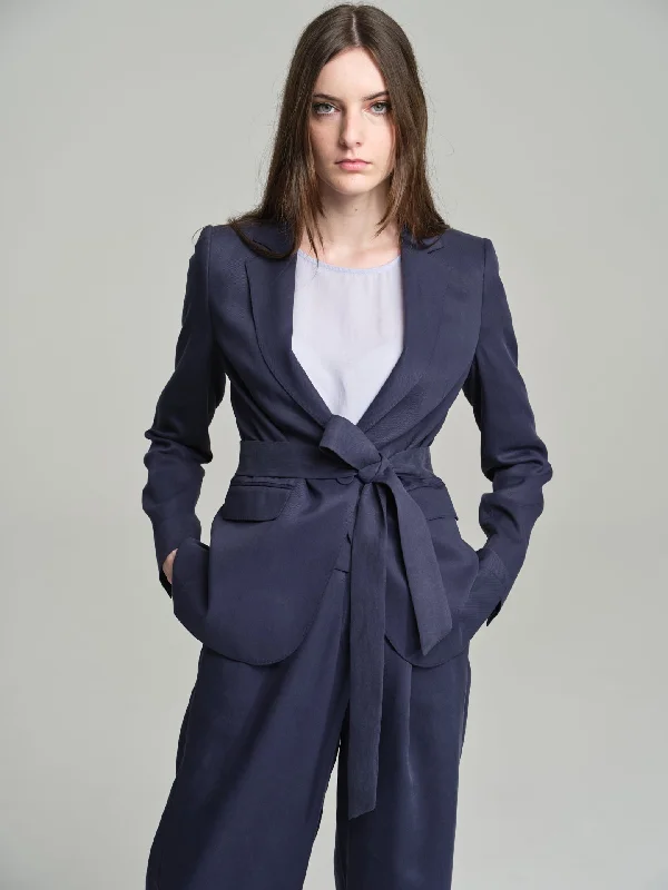 Tie belt blazer Women's Travel Jacket