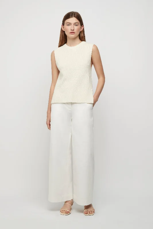 100% Cotton Knit Top Geometric Knit Tee