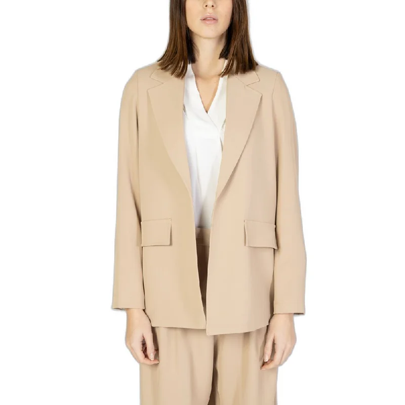 Sandro Ferrone Beige Polyester Suits & Blazer Women's Custom Suit