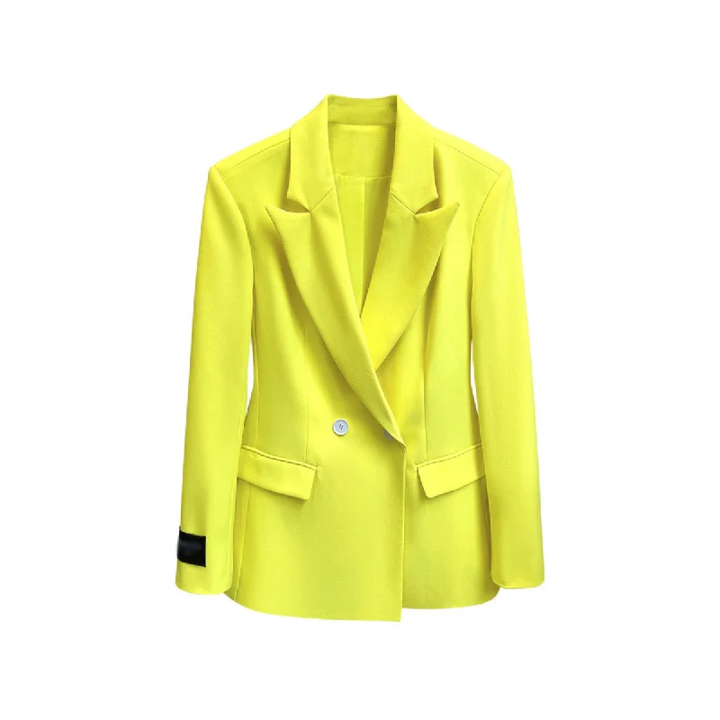 Minimalist Yellow Blazer Women's Premium Blazer
