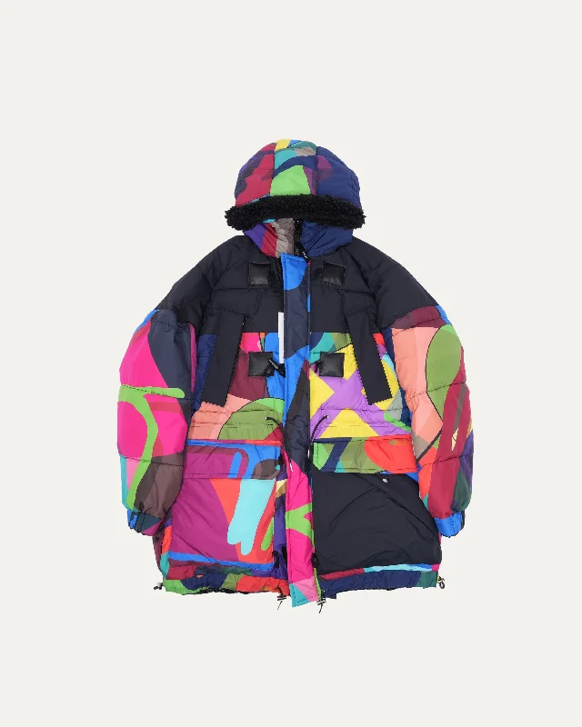 KAWS Print Parka Jacket Rayon Fabric Velvet Fabric Corduroy Fabric Rayon Fabric Velvet Fabric Corduroy Fabric