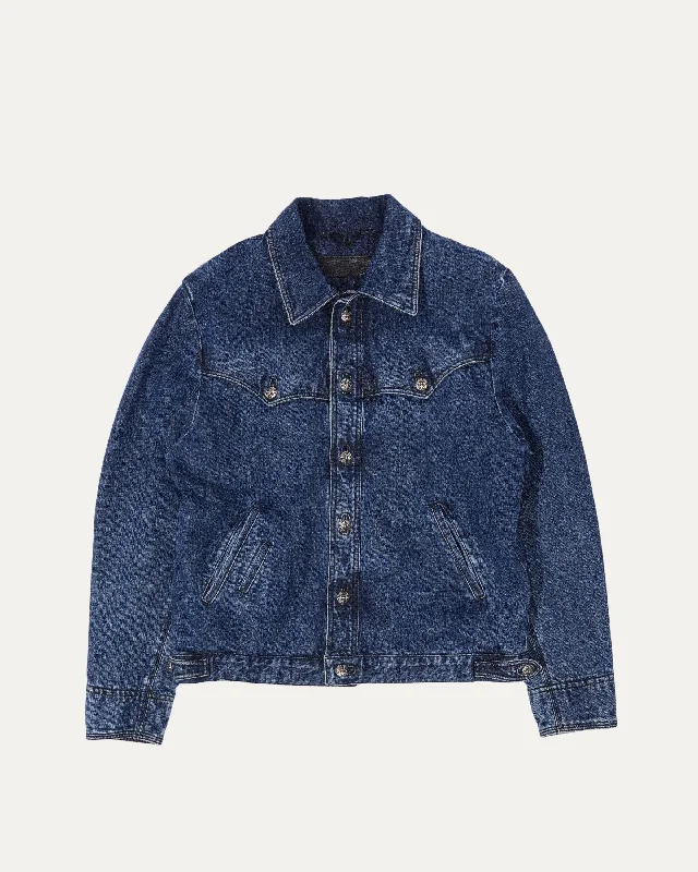 Floral Cross Patch Denim Trucker Jacket Wool Jacket Cashmere Jacket Tweed Jacket Wool Jacket Cashmere Jacket Tweed Jacket