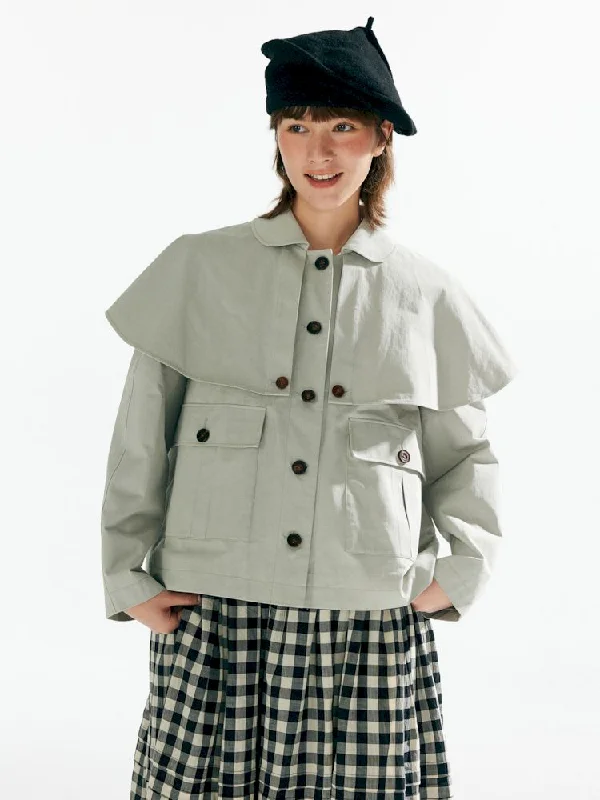 Vintage cape style short windbreaker jacket【s0000007628】 Tailored Jacket Straight Jacket A-Line Jacket Tailored Jacket Straight Jacket A-Line Jacket