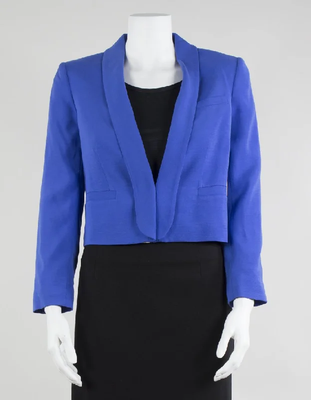 Alice + Olivia Cropped One Button Shawl Collar Blazer Small Women's Luxurious Jacket