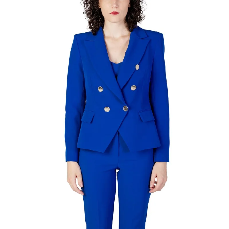 Rinascimento Blue Polyester Suits & Blazer Women's High-End Blazer