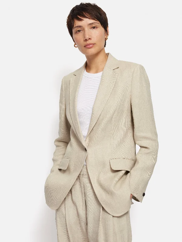 Italian Linen Knox Blazer | Stone Women's Solid Blazer