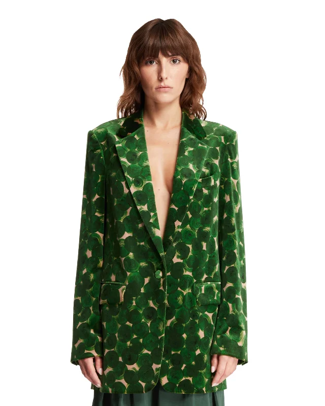 Blazer Stampato Verde Women's Long Blazer