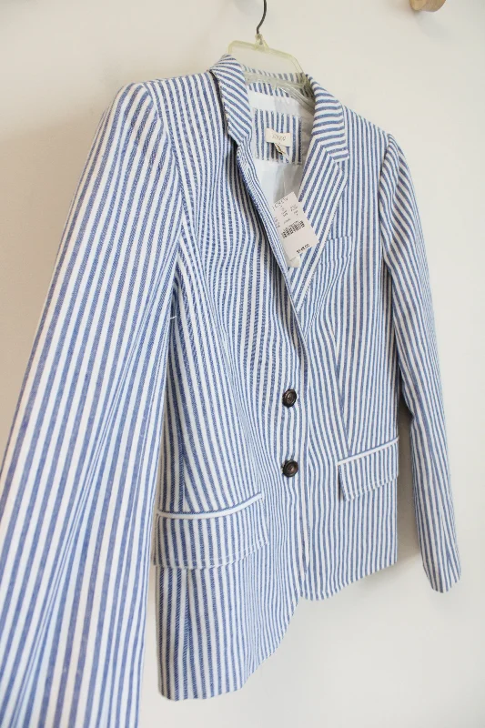 NEW J.Crew Blue White Striped Blazer | 4 Women's Trendy Jacket