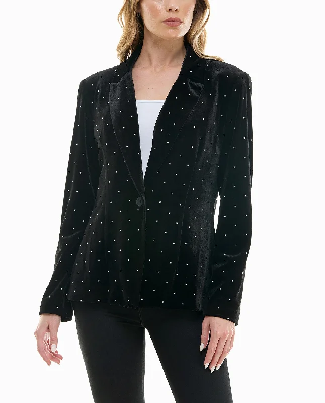 Nicole Miller Estella Velvet Blazer New Women's Blazer