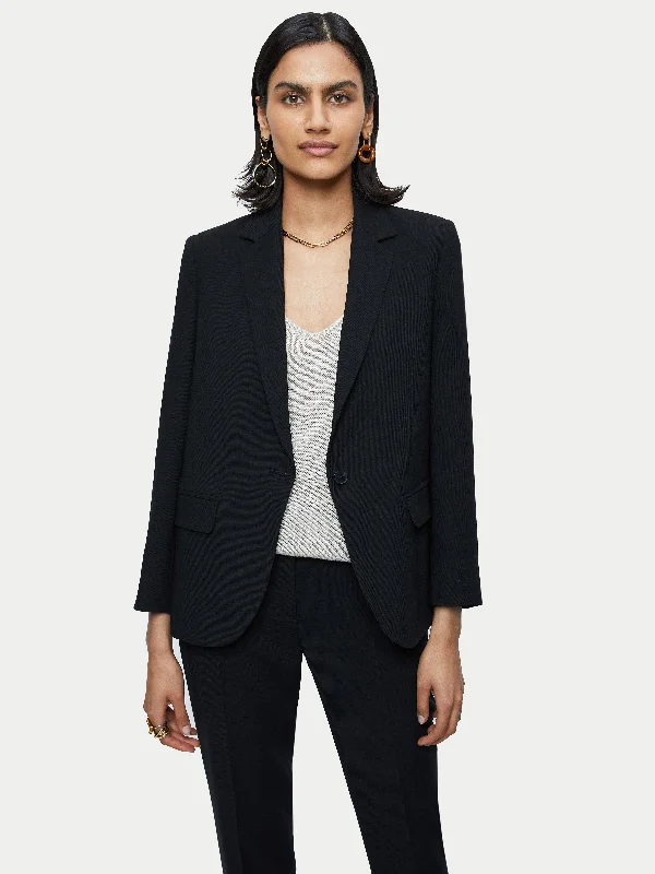 Fluid Twill Brook Blazer | Black Women's Classic Blazer