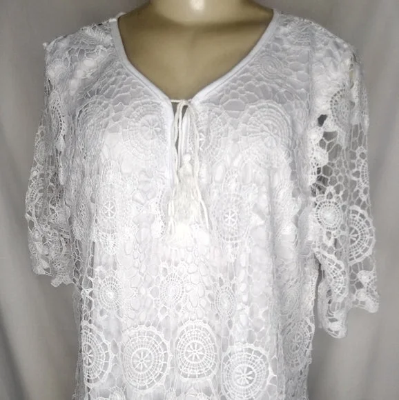 White Knit Top - Plus Size Lavender Knit Shirt