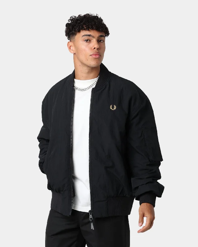 Fred Perry Padded Bomber Jacket Black Denim Jacket Leather Jacket Suede Jacket Denim Jacket Leather Jacket Suede Jacket