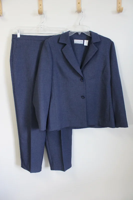 Alfred Dunner Blue Blazer & Pant Set | 12 Petite Women's Custom Jacket