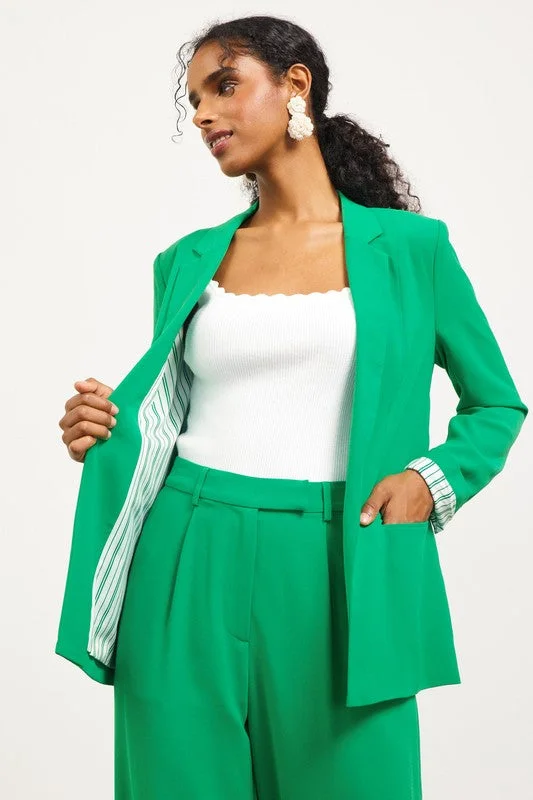 Scarlett Pocket Blazer- Kelly Green Women's Elegant Suit