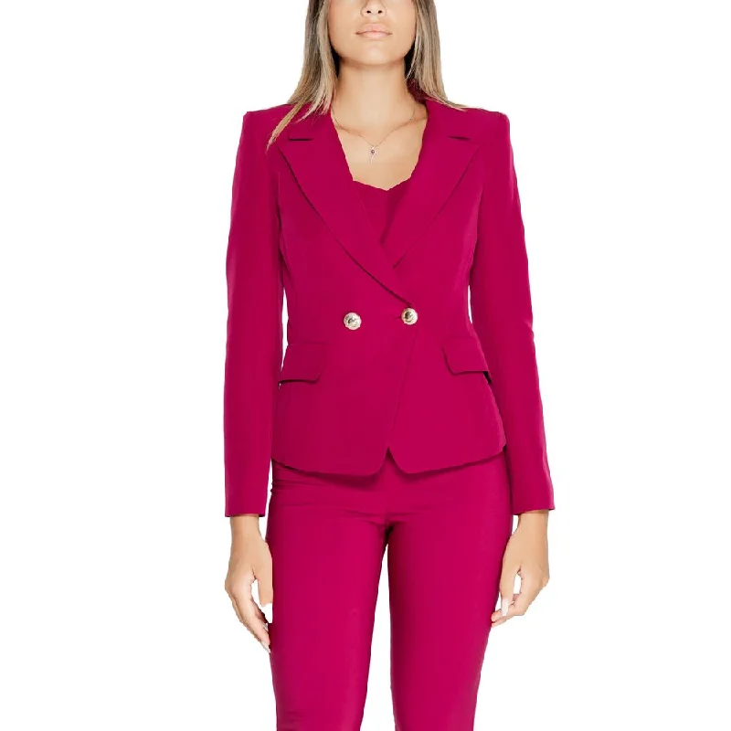 Rinascimento Bordeaux Polyester Suits & Blazer Women's Luxurious Jacket