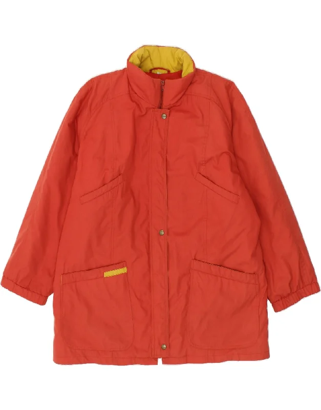 C&A Womens Windbreaker Coat EU 42 Large Red Polyester Anorak Windbreaker Fleece