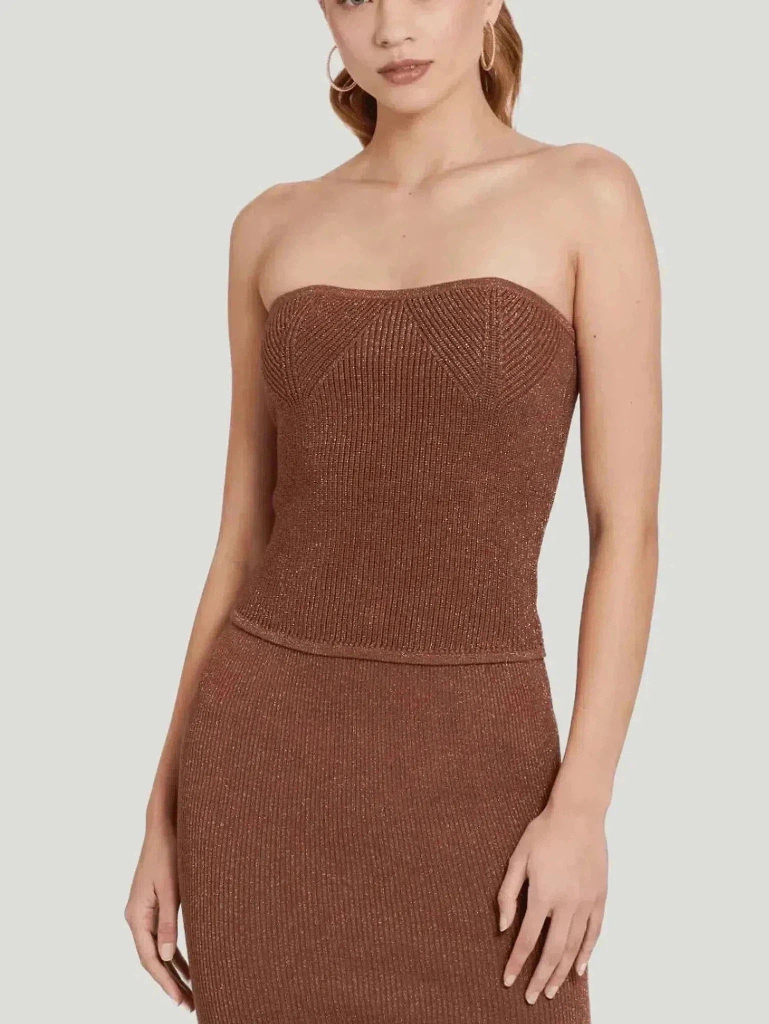 AMANDA UPRICHARD Vanita Knit Top Bamboo Knit Shirt