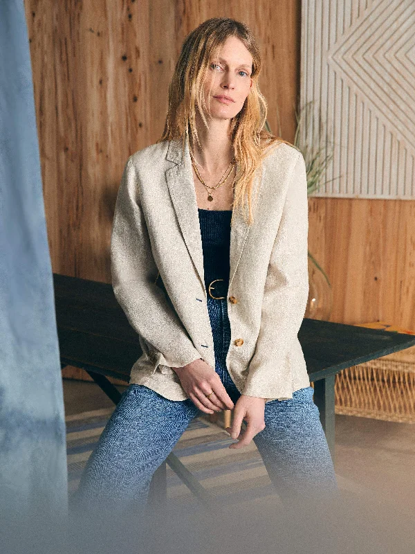Ventura Linen Blazer - Flax Women's Business Blazer