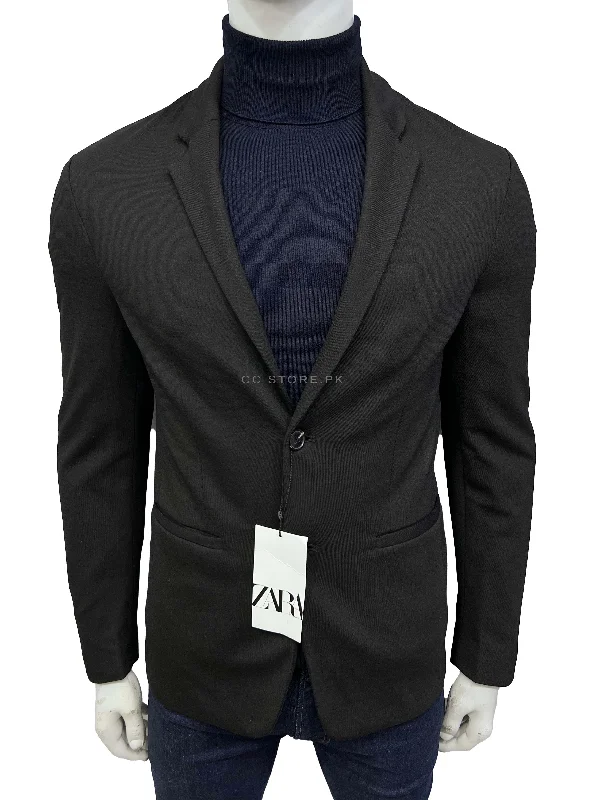 ZR Slim Fit Knitted Stretch Black Blazer Women's Adventure Blazer