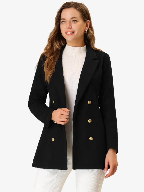 Double Breasted Coat Jacket Work Office Elegant Winter Lapel Blazer Rayon Fabric Velvet Fabric Corduroy Fabric Rayon Fabric Velvet Fabric Corduroy Fabric