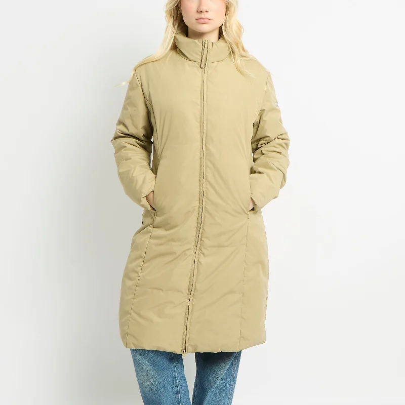 Sergio Tacchini Long Puffer Coat With Front Pockets - UK 12 Parka Down Jacket Wool Coat