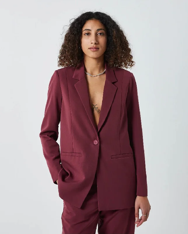 Tara Blazer 2.0 - Burgundy Women's Elegant Suit