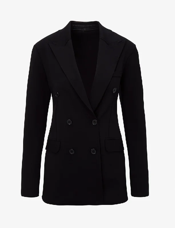 Neoprene CEO Double-Breasted Blazer Women's Handmade Blazer