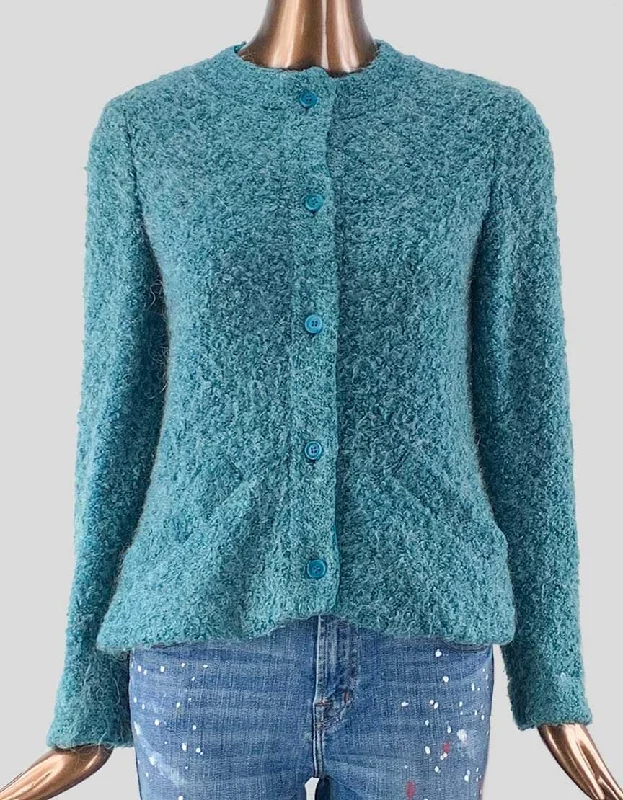 Courrèges Turquoise Wool Cardigan Blazer Small Summer Women's Jacket