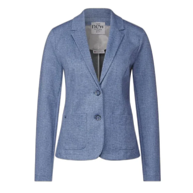 Street One Blue Polyester Suits & Blazer Women's Fashion Blazer